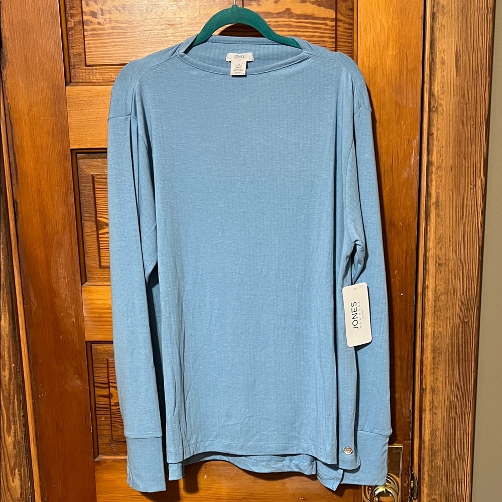 NWT Jones New York Sport Tunic Top Size 2x Light Soft Stretchy Blue